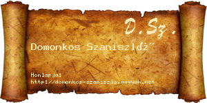 Domonkos Szaniszló névjegykártya